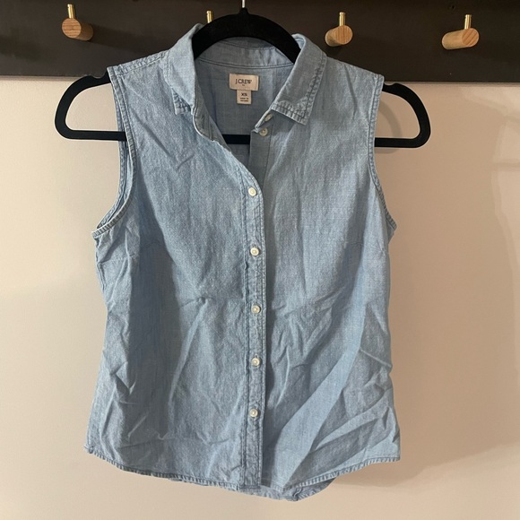J Crew Factory Sleeveless Chambray Top - Size XS - Picture 1 of 5